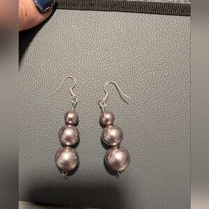 Silver Pearl Drop Earrings